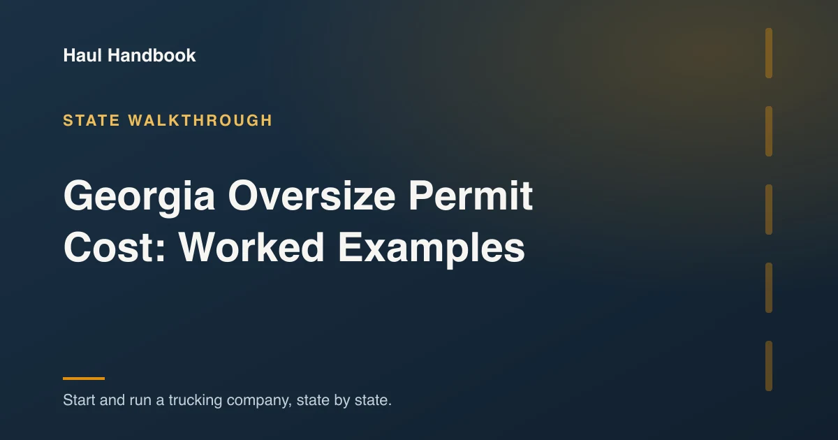 Cover illustration: Georgia Oversize Permit Cost: Worked Examples