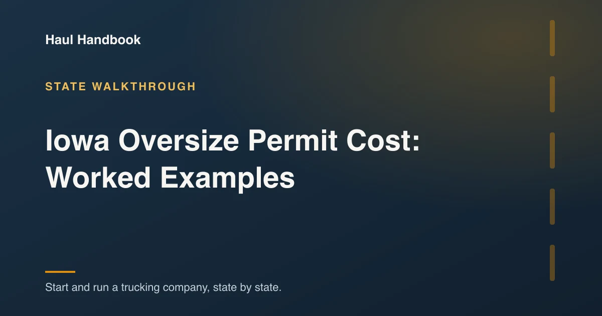 Cover illustration: Iowa Oversize Permit Cost: Worked Examples