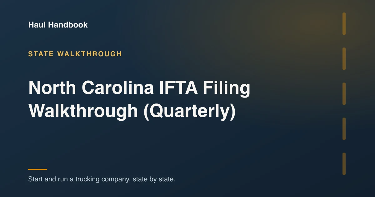 Cover illustration: North Carolina IFTA Filing Walkthrough (Quarterly)