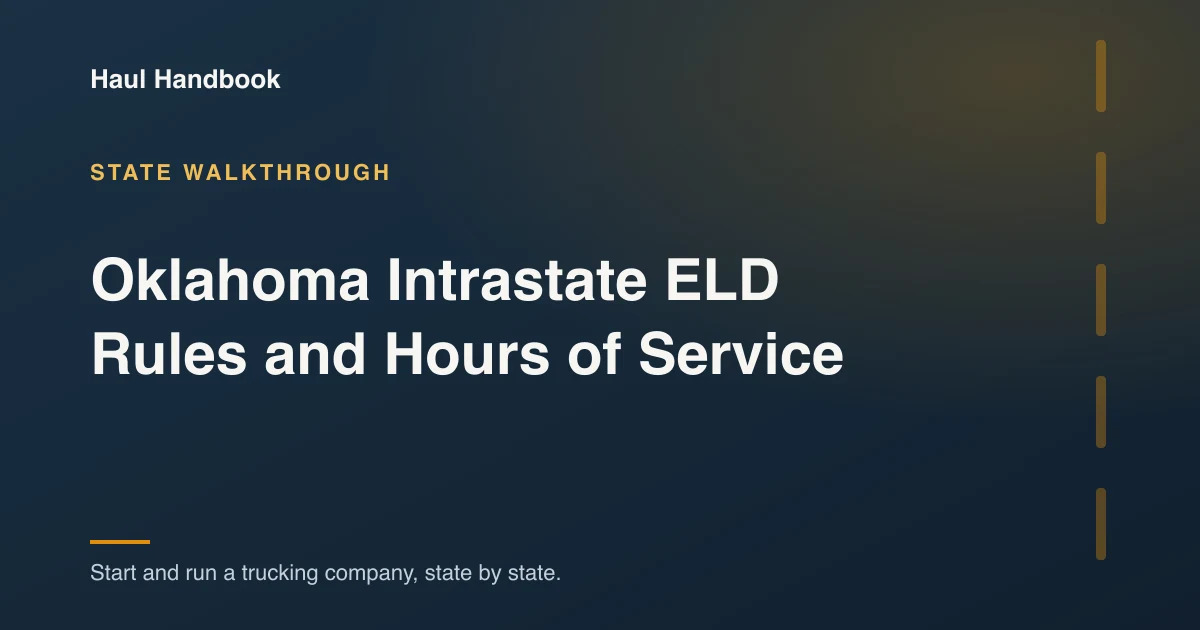 Cover illustration: Oklahoma Intrastate ELD Rules and Hours of Service
