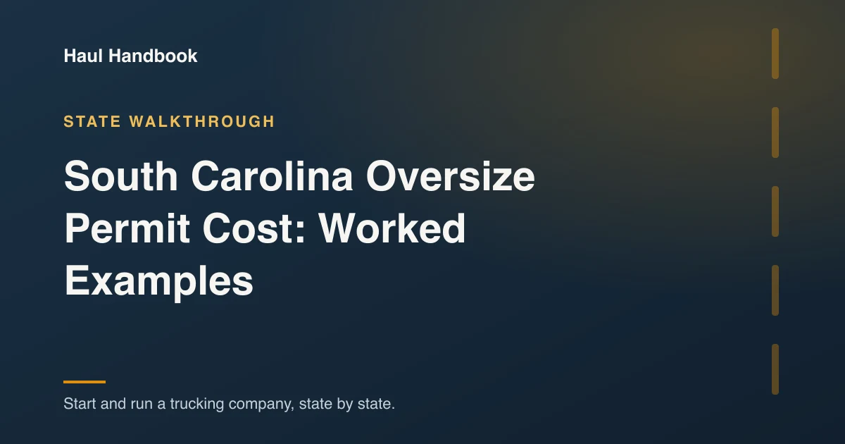 Cover illustration: South Carolina Oversize Permit Cost: Worked Examples