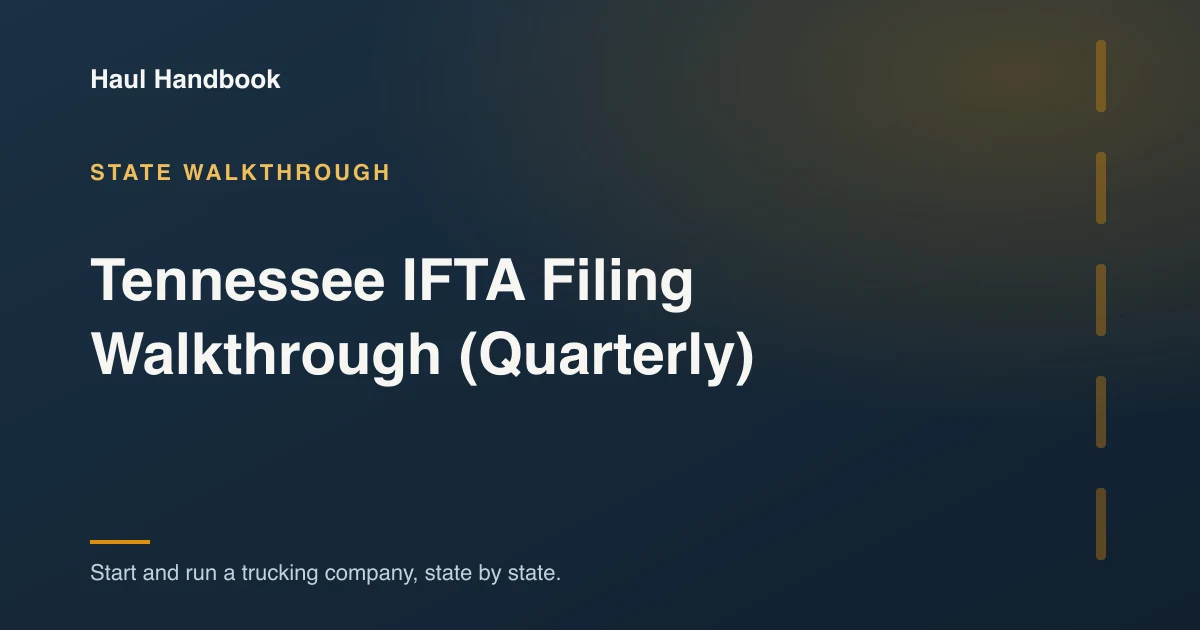 Cover illustration: Tennessee IFTA Filing Walkthrough (Quarterly)