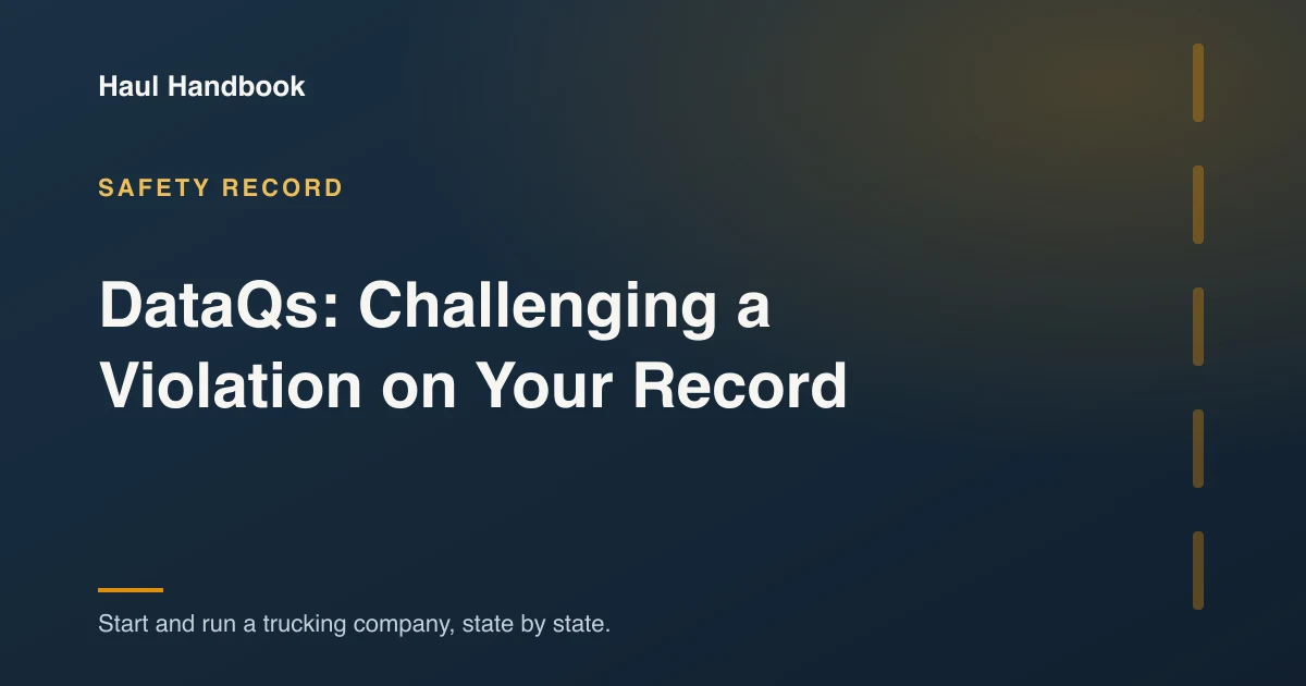 Cover image: correcting an FMCSA violation through a Request for Data Review