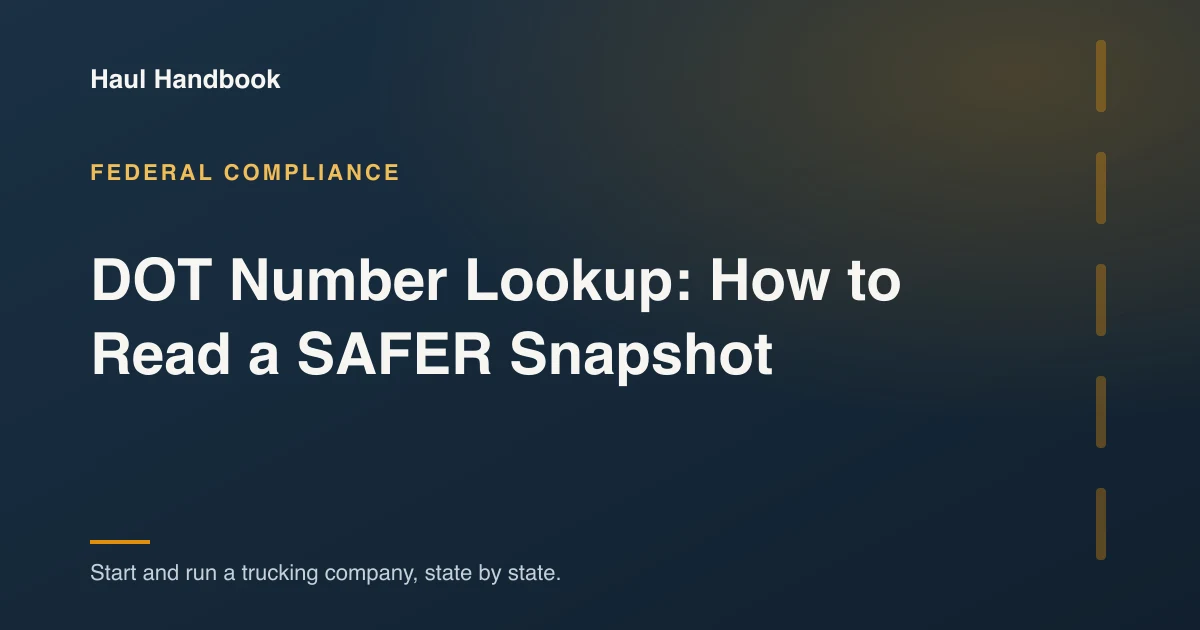 Cover image: reading a SAFER company snapshot in a DOT number lookup