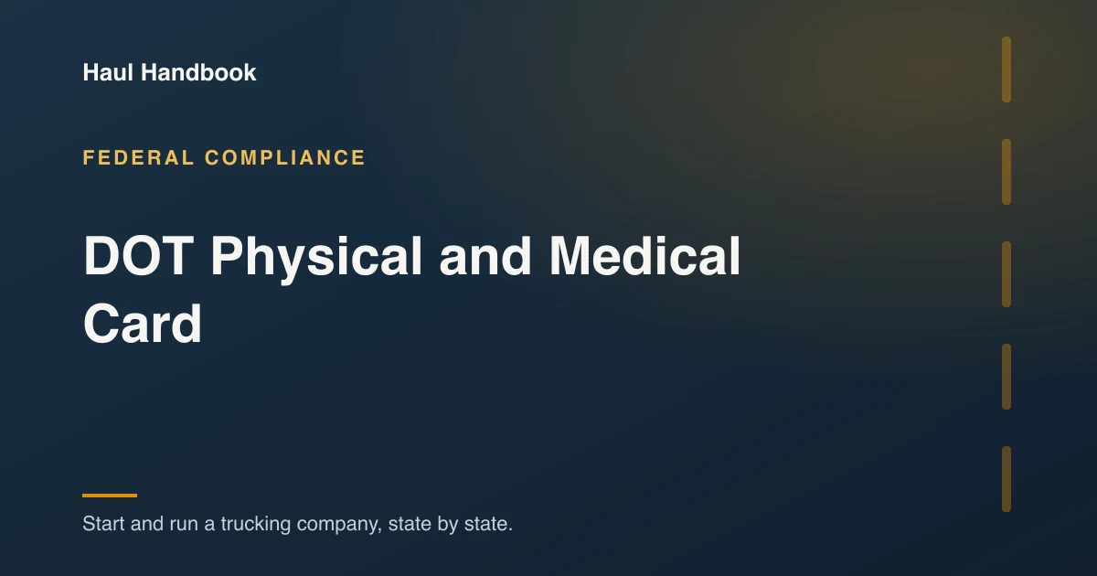 Cover image: the DOT physical exam and medical certificate
