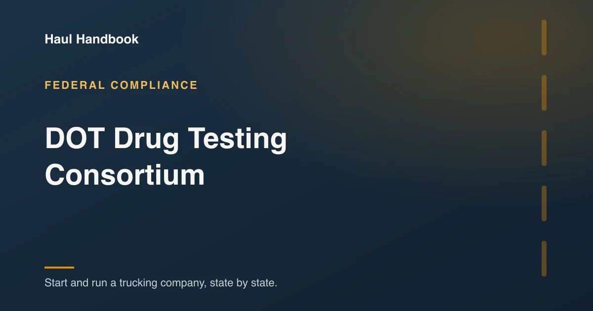 Cover image: joining a DOT drug and alcohol testing consortium