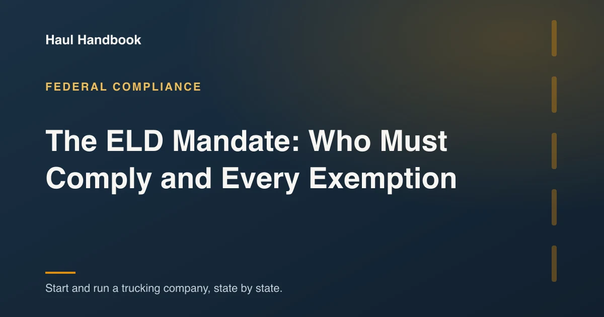 Cover image: the FMCSA electronic logging device mandate and exemptions