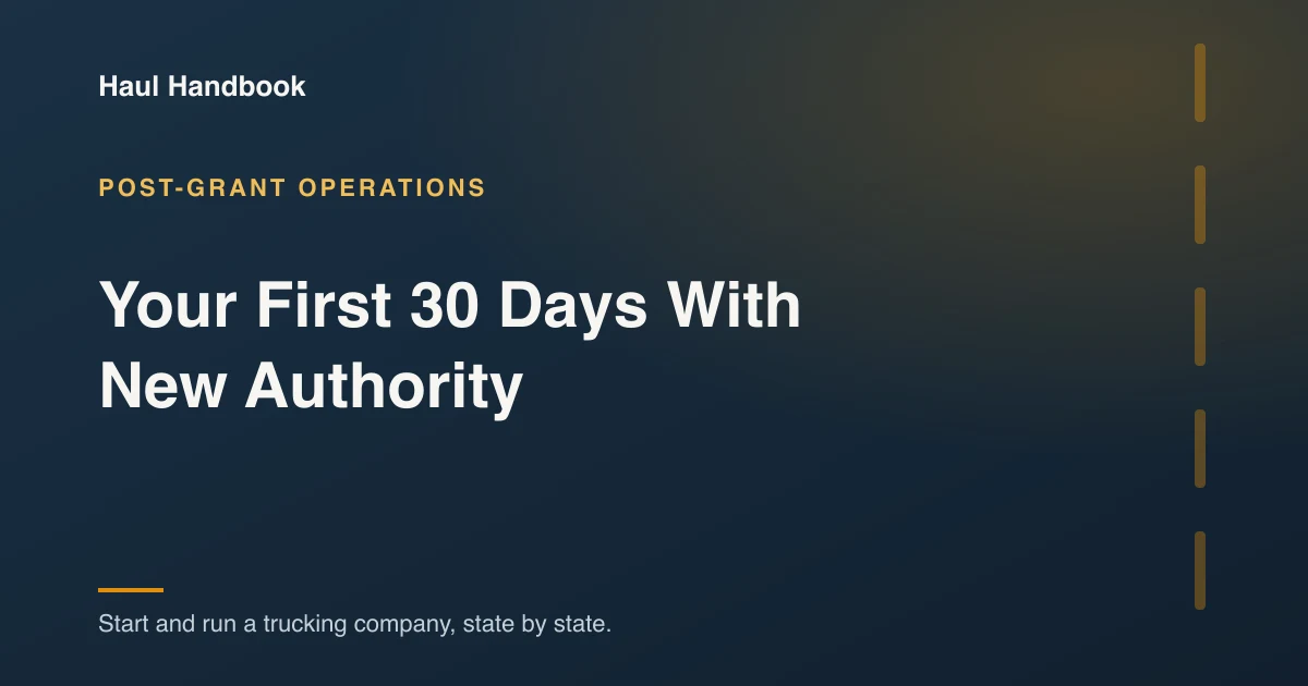 Cover image: the checklist for the first 30 days with new MC authority