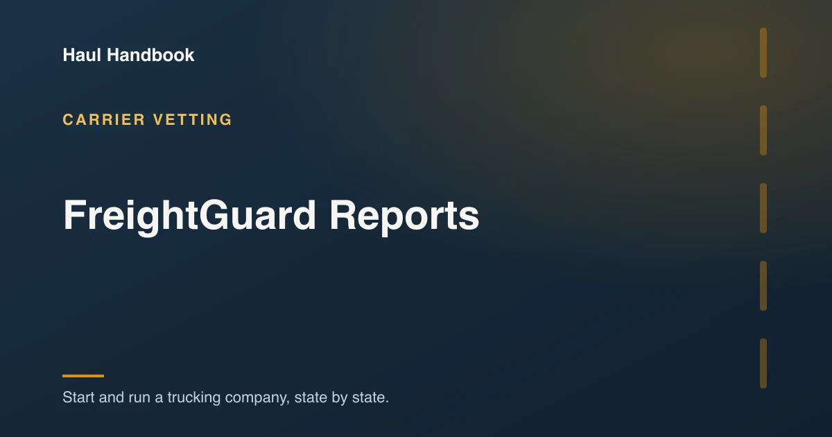 Cover image: what a FreightGuard report is and how a carrier responds