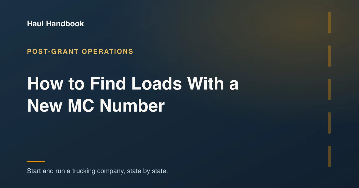 Cover image: load sourcing for a carrier with a new MC number