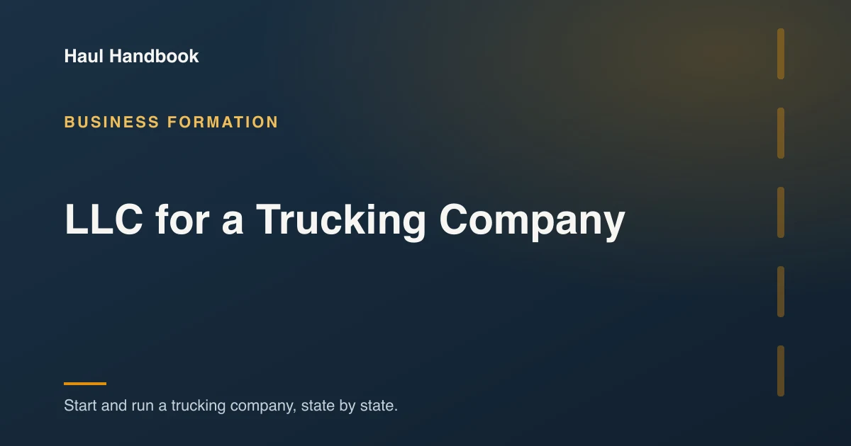Cover image: sole proprietor versus LLC for a trucking company